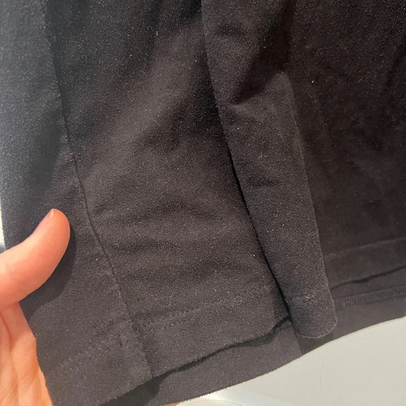 Brandy Melville Mini Black Velvet Dress Short Sleeve Crew Neck Tshirt Dress - Picture 3 of 6